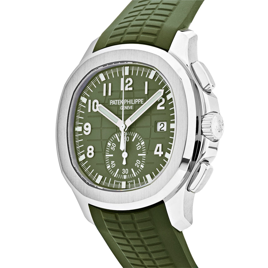 Patek Philippe Aquanaut 3285 V3 – Swiss Super Clone 5968G-010 Chronograph White Gold Khaki Green Dial (2023)