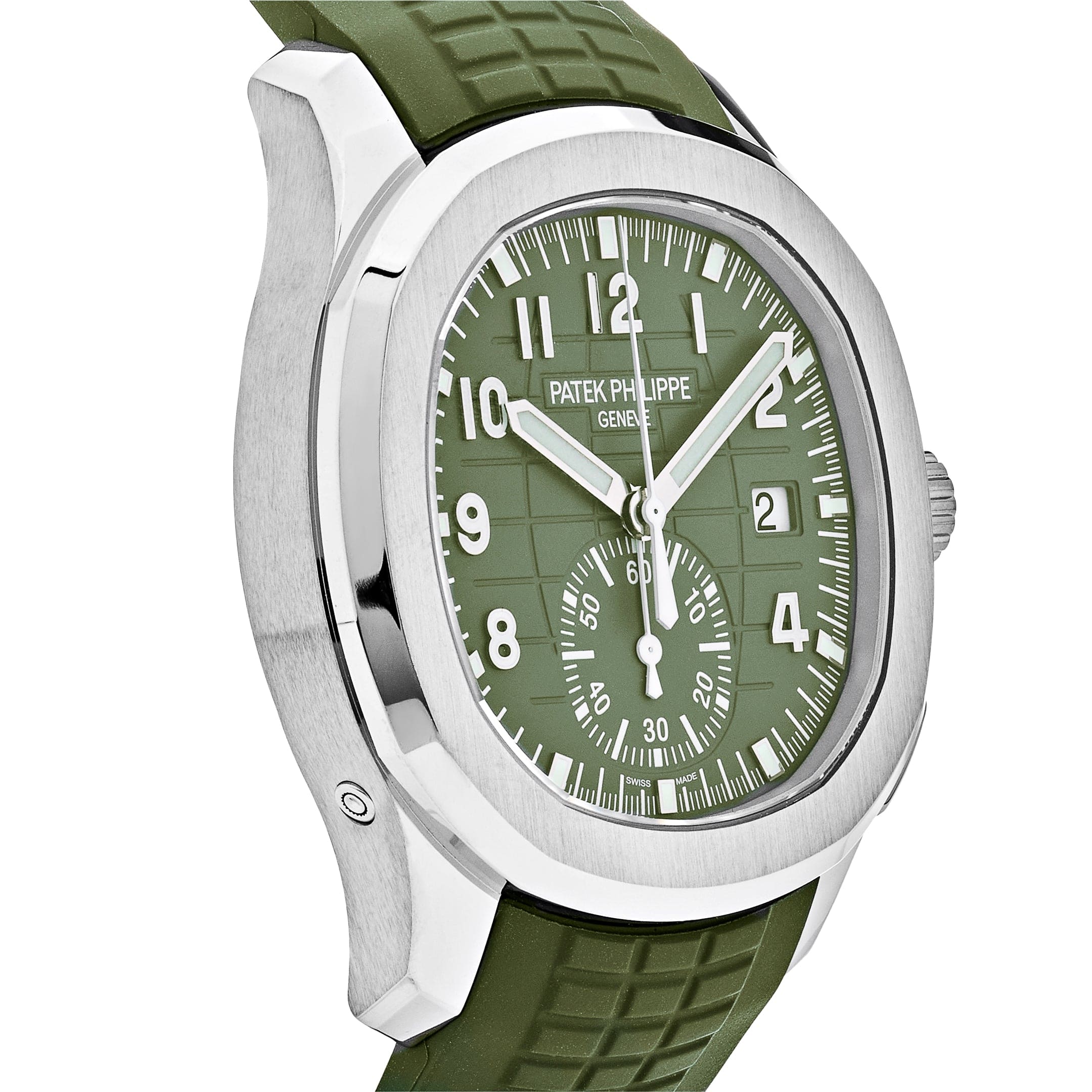 Patek Philippe Aquanaut 3285 V3 – Swiss Super Clone 5968G-010 Chronograph White Gold Khaki Green Dial (2023)