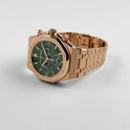 Audemars Piguet Royal Oak Super Clone 26240OR.OO.1320OR.04 Chronograph '50th Anniversary' Rose Gold Khaki Green Dial (2022) Swiss 3285 Movement